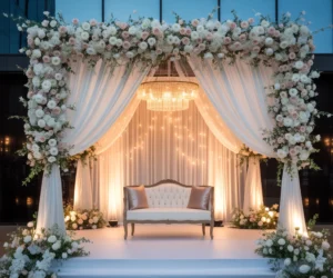 Romantic Floral Wedding Stage Decoration for a Dreamy Celebration