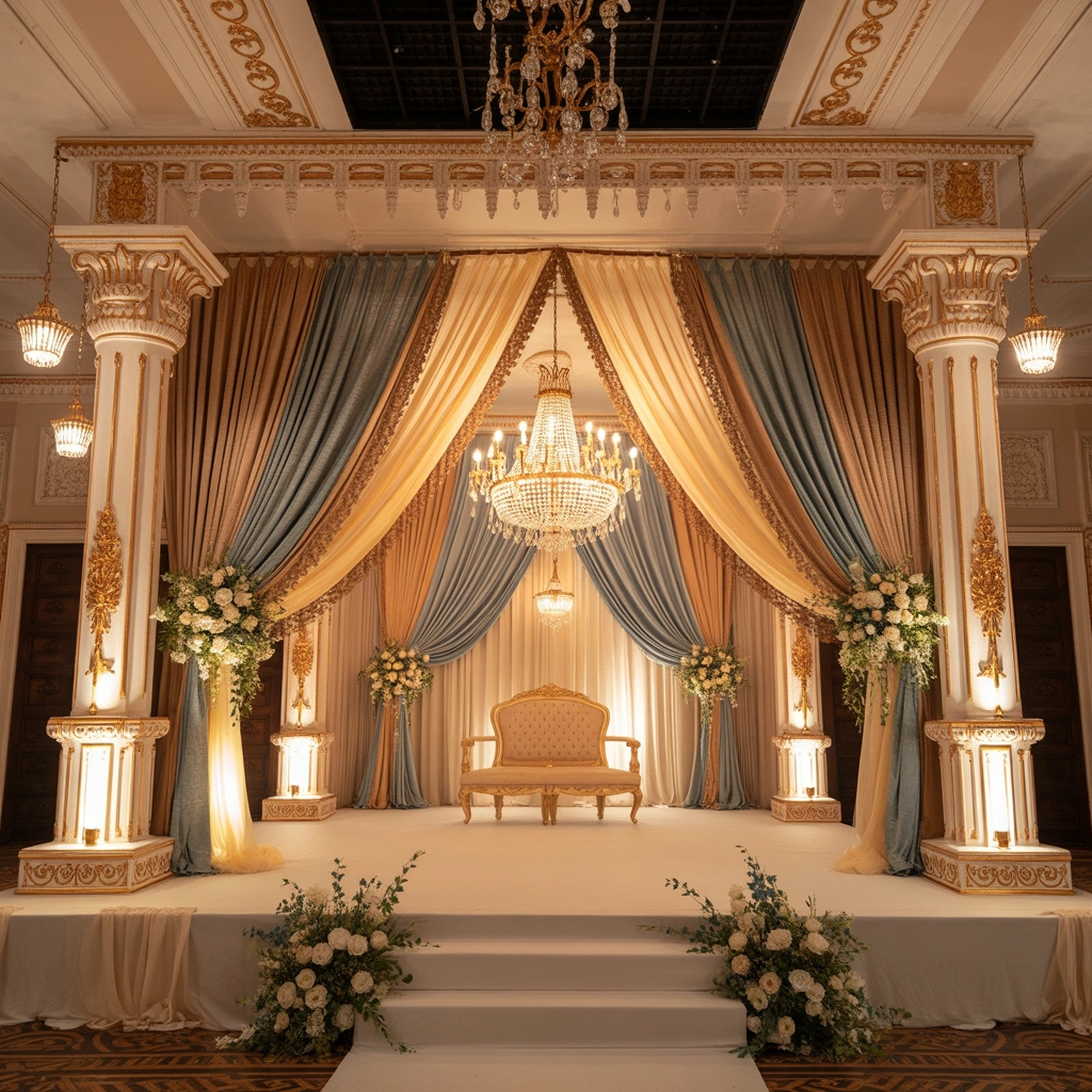 Royal Wedding Stage Decoration Inspired by Palace Designs