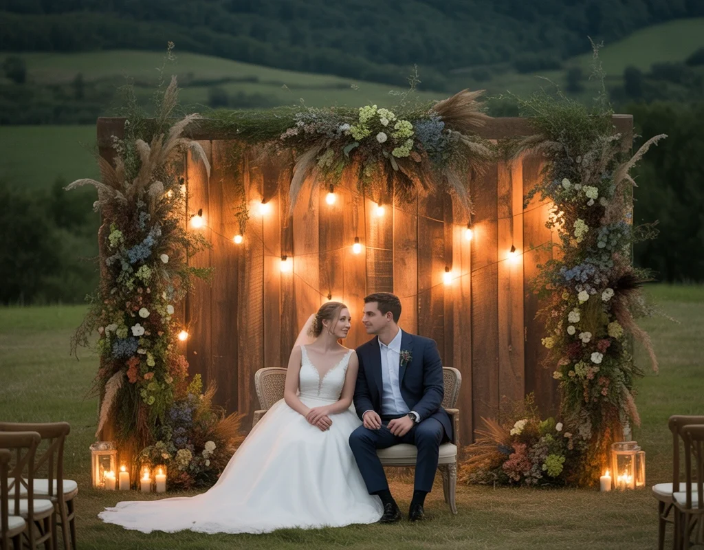 Rustic Wedding Stage Decoration with Warm and Cozy Details