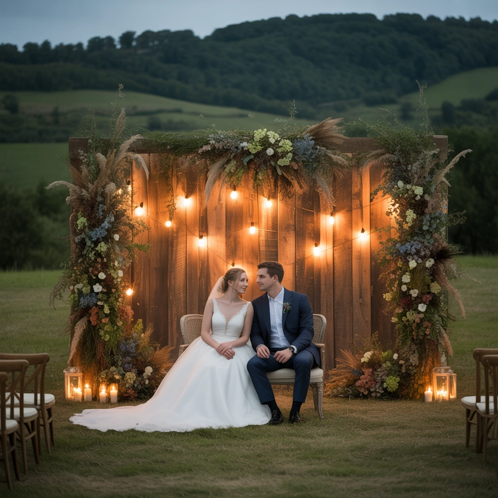 Rustic Wedding Stage Decoration with Warm and Cozy Details