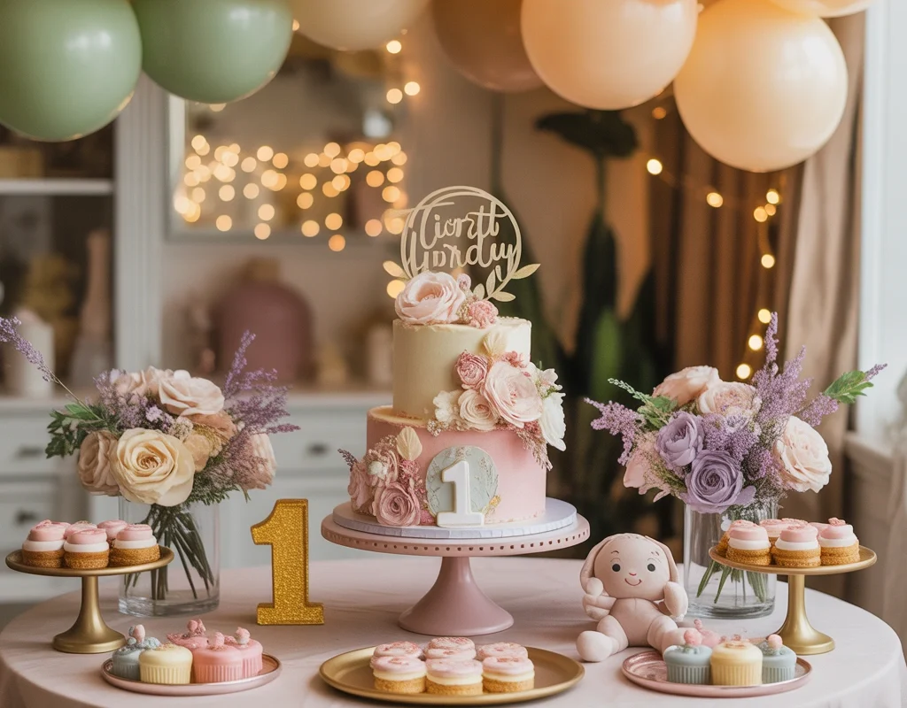 Set Up a Beautiful First Birthday Cake Table Decoration