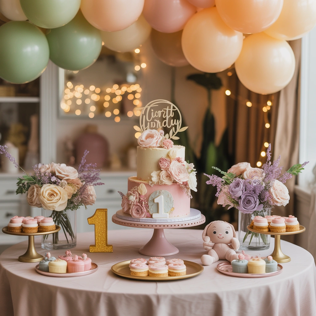 Set Up a Beautiful First Birthday Cake Table Decoration