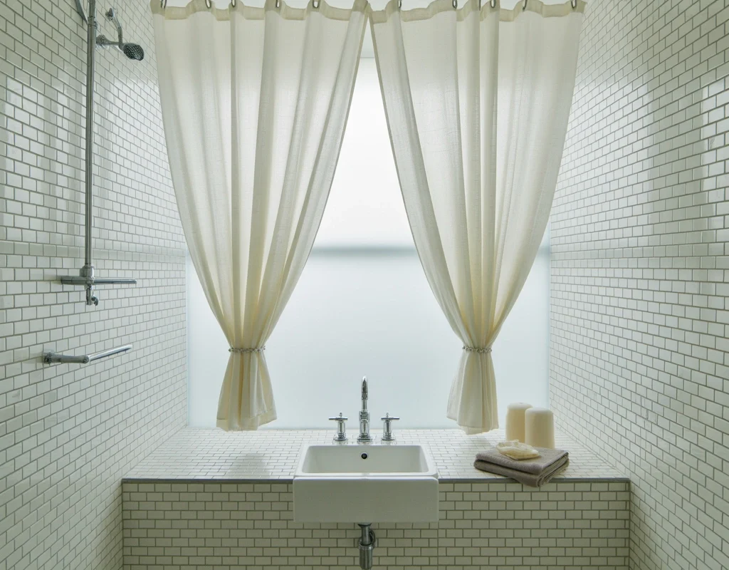Small Bathroom Two Shower Curtain Ideas to Create More Space