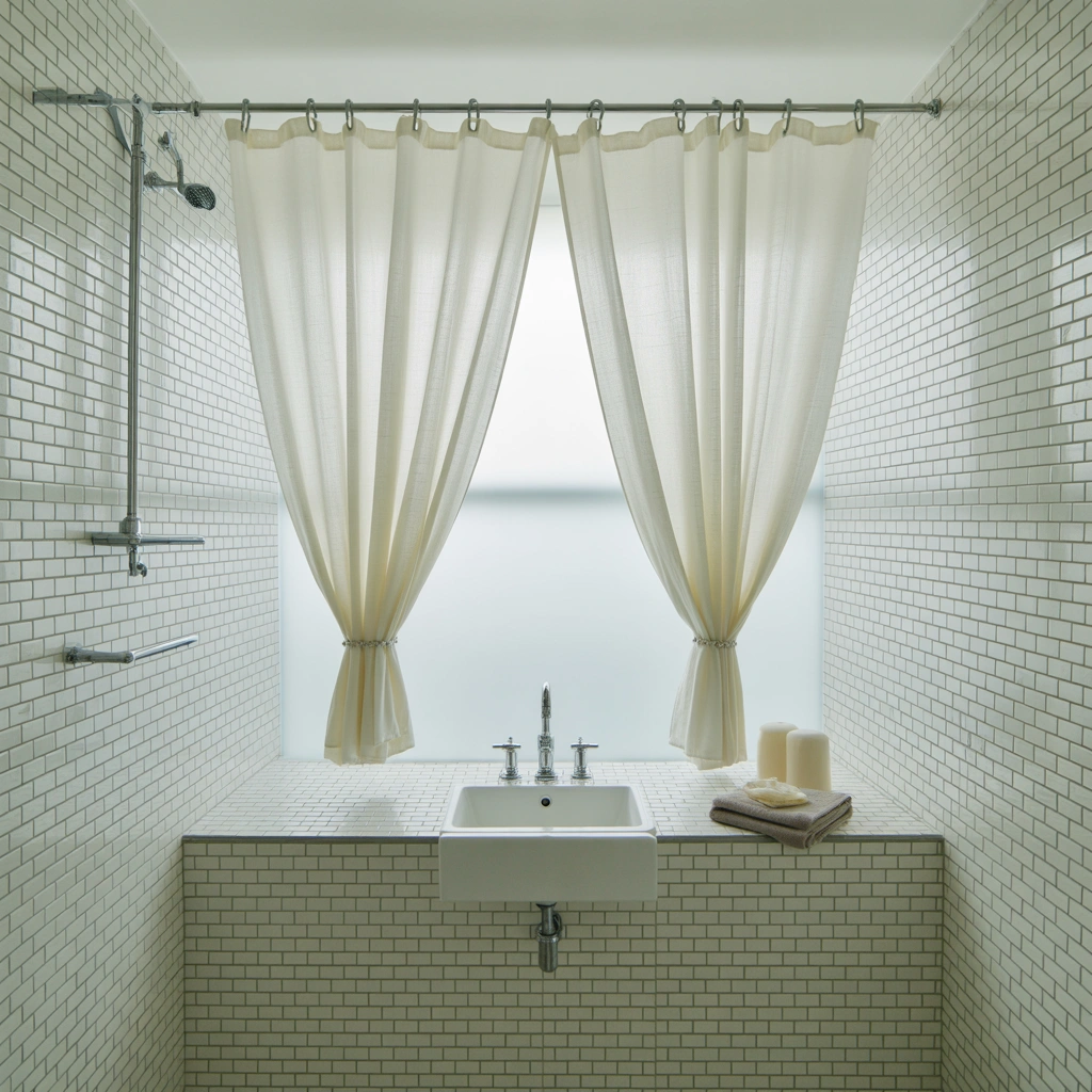 Small Bathroom Two Shower Curtain Ideas to Create More Space