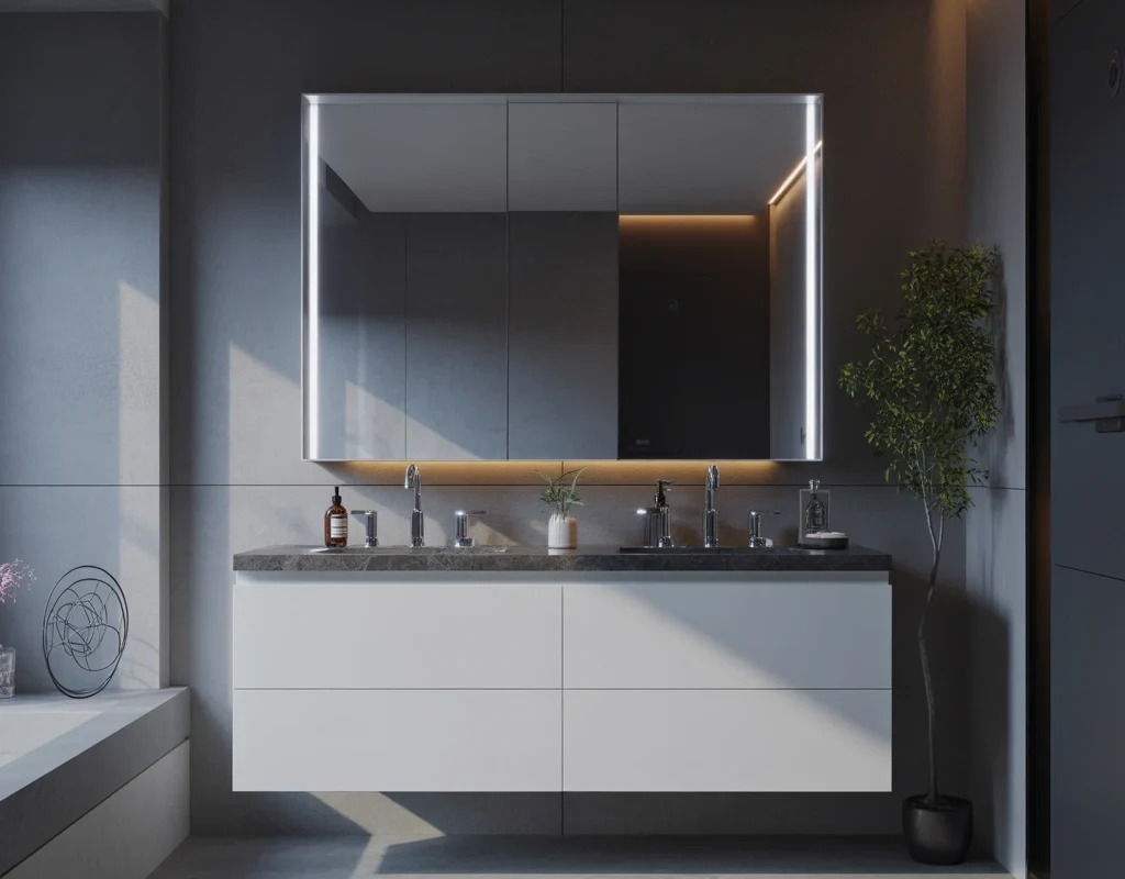 Smart Bathroom Cabinets With Modern Technology Features