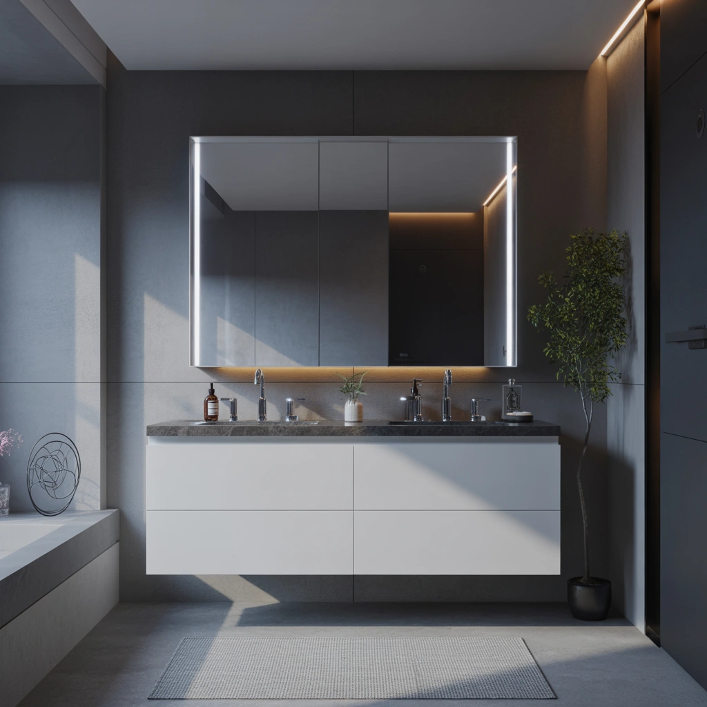 Smart Bathroom Cabinets With Modern Technology Features
