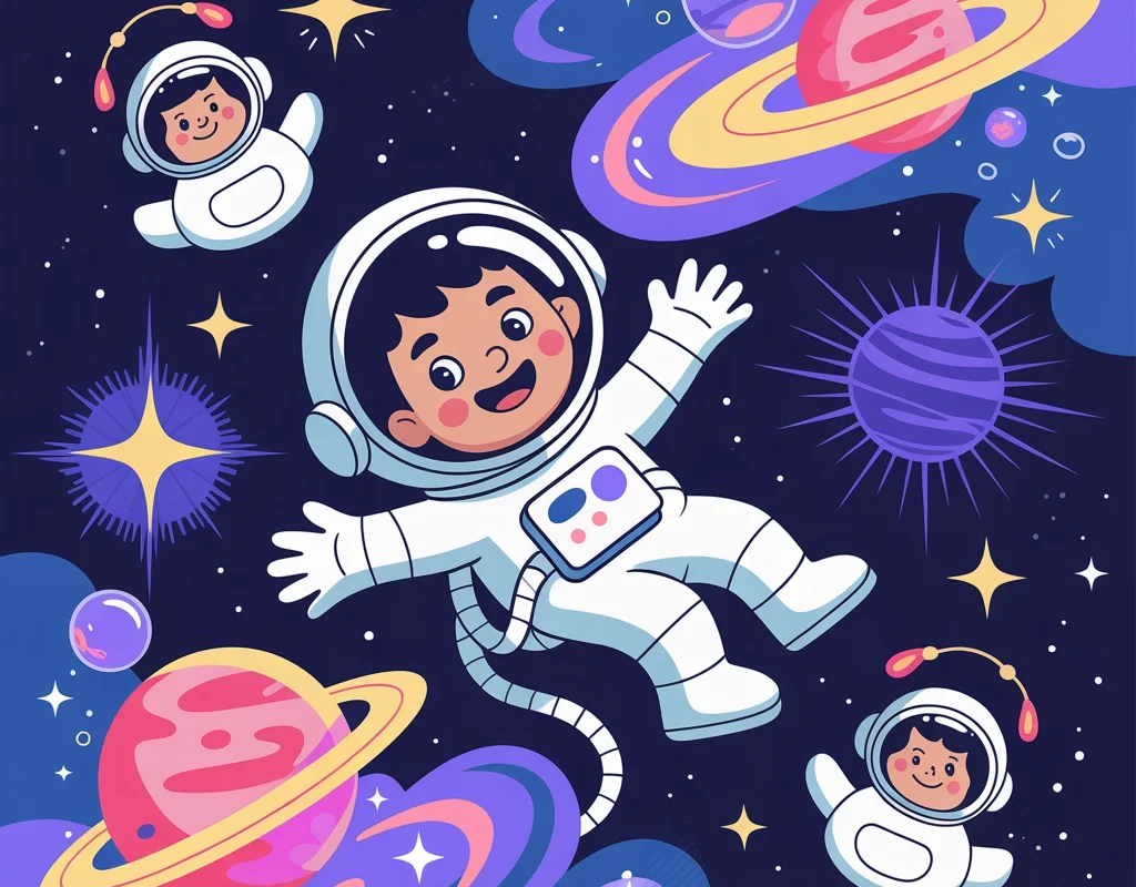 Space and Astronaut Bathroom Art