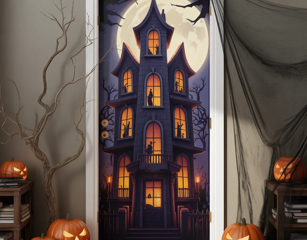 Spooky Haunted House Classroom Door