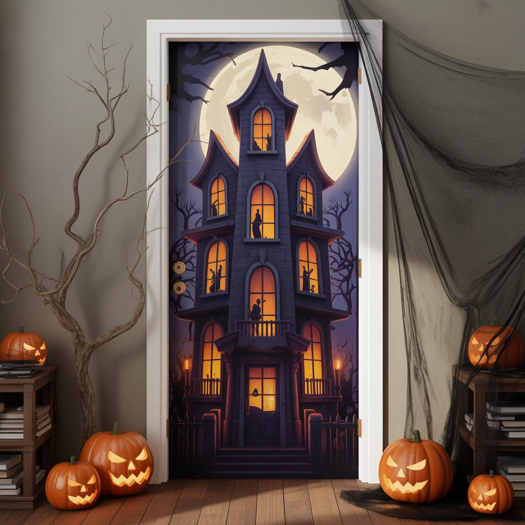 Spooky Haunted House Classroom Door