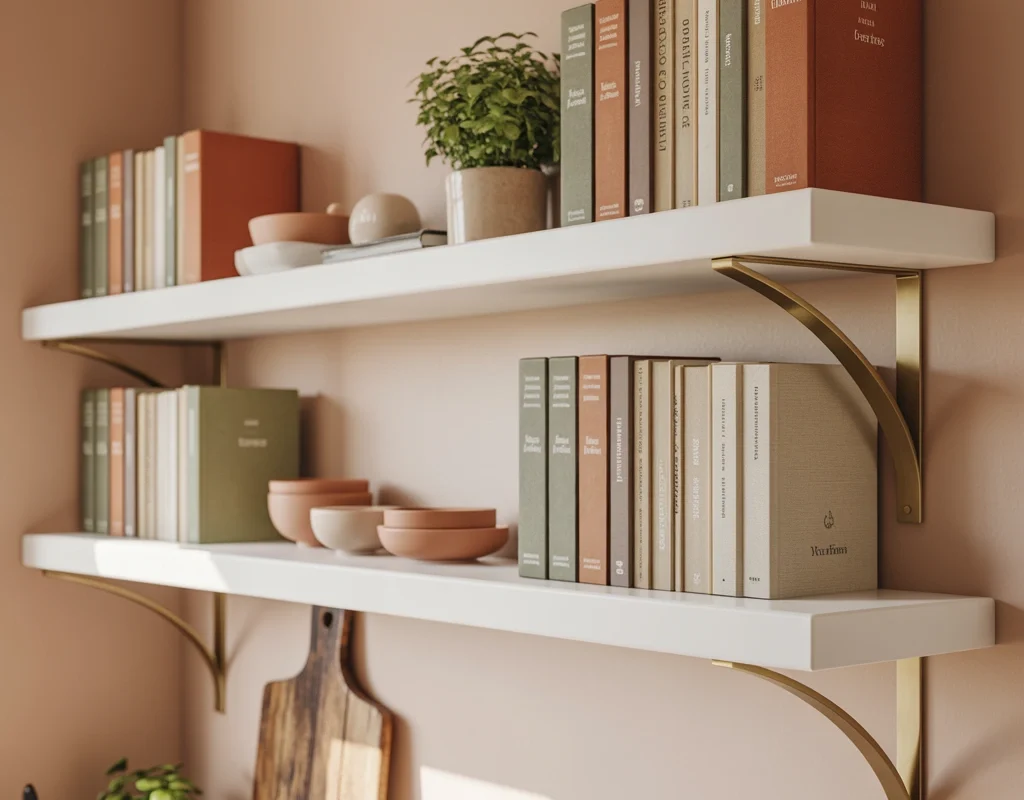 Style Shelves with Cookbooks and Recipe Books