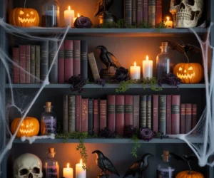 Style a Haunted Halloween Bookshelf 1024x800