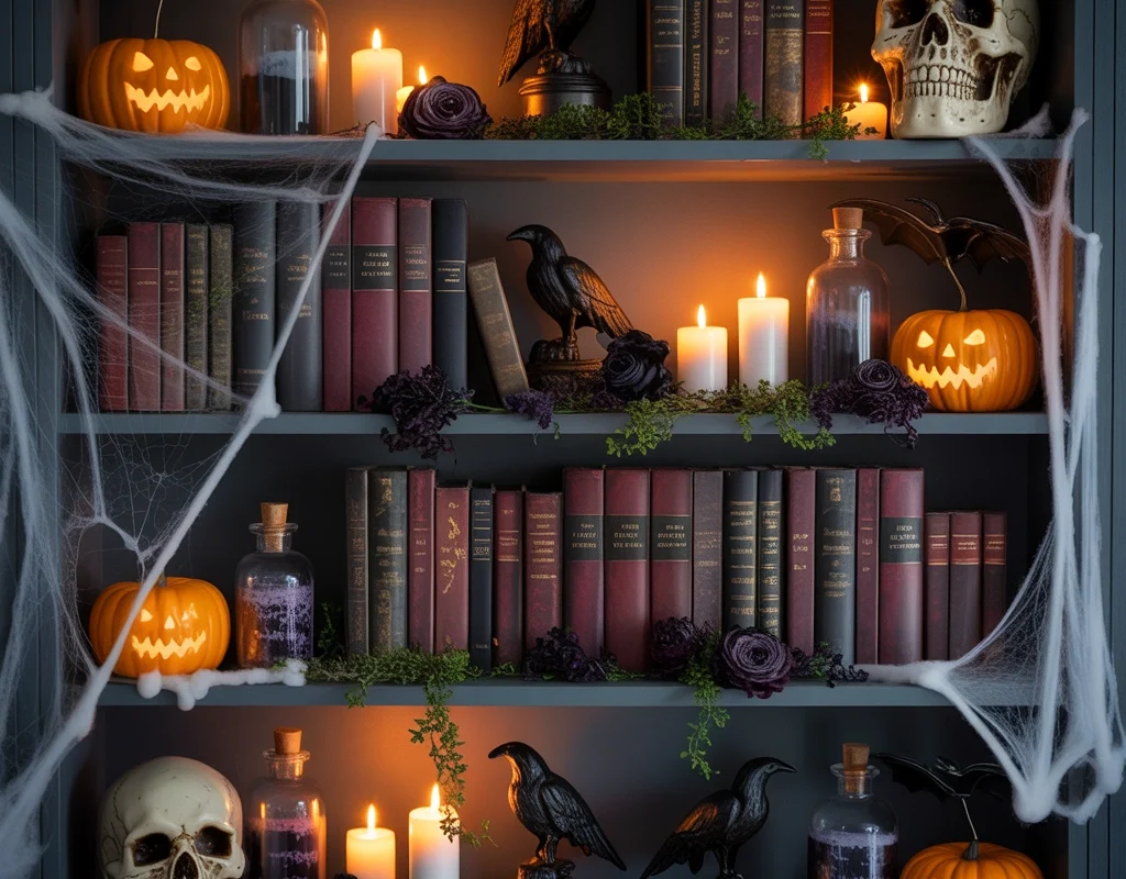 Style a Haunted Halloween Bookshelf