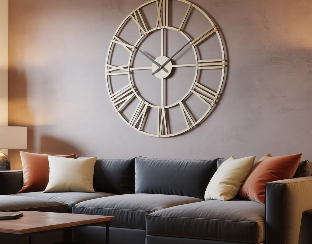 Style a Wall Clock Above the Sofa