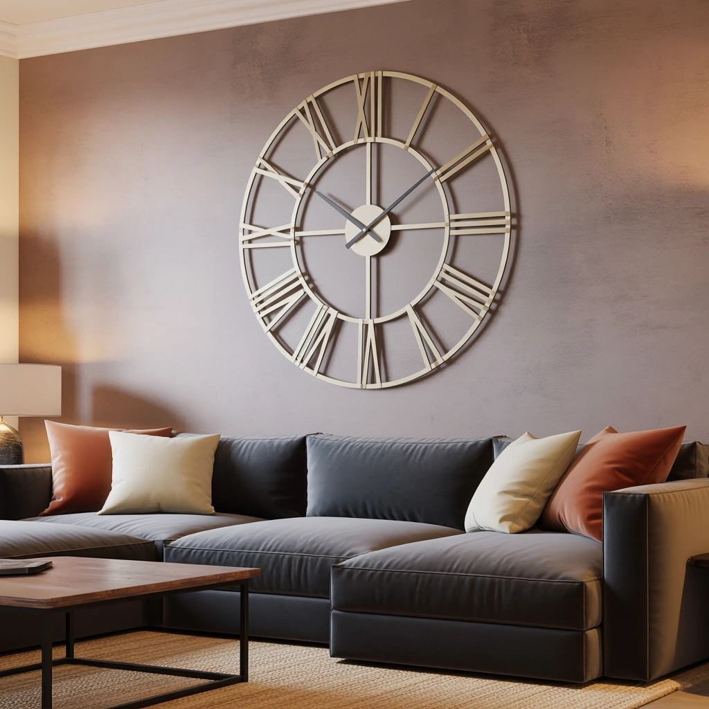 Style a Wall Clock Above the Sofa