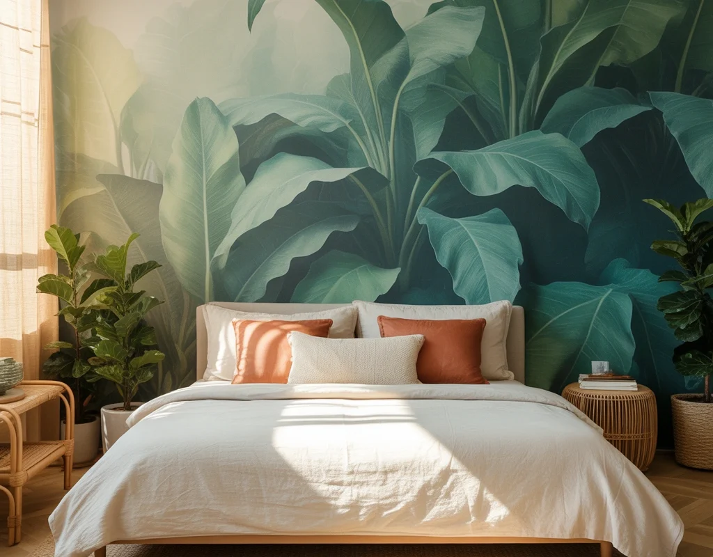 Try Botanical Wallpaper for a Relaxing Bedroom