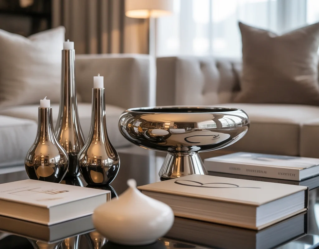 Try Chrome Candle Holders and Decorative Accessories