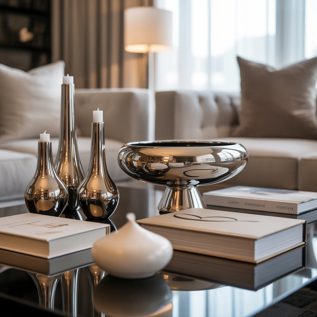 Try Chrome Candle Holders and Decorative Accessories