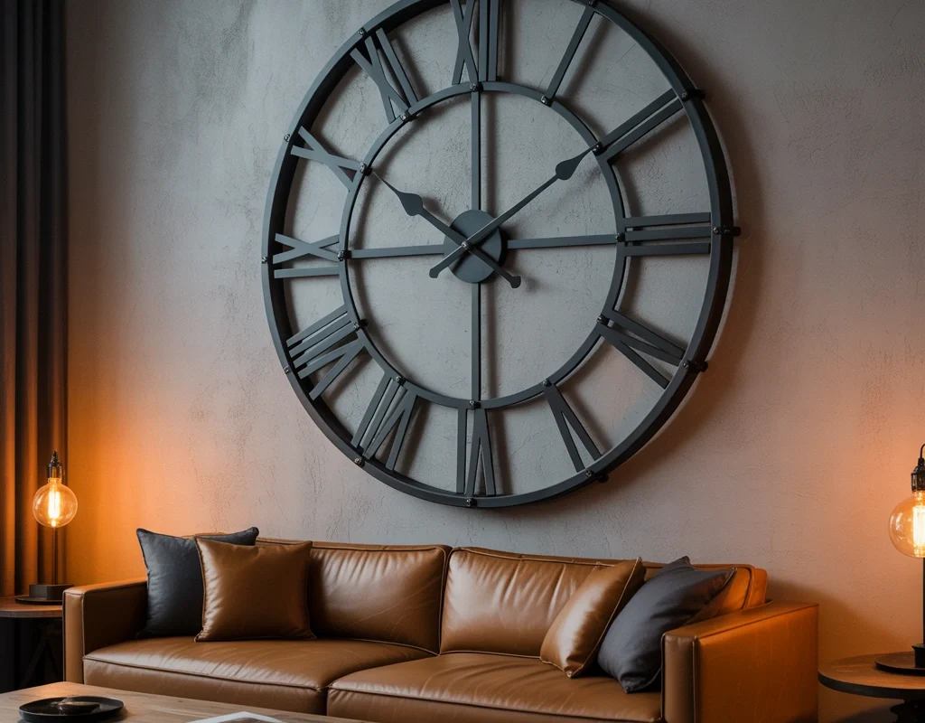 Try a Black Metal Wall Clock for an Industrial Touch