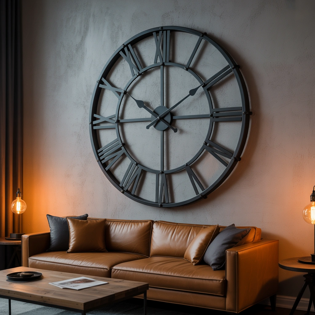 Try a Black Metal Wall Clock for an Industrial Touch