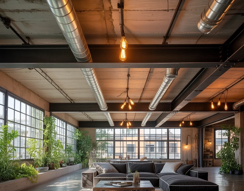 Try an Industrial Exposed Ceiling