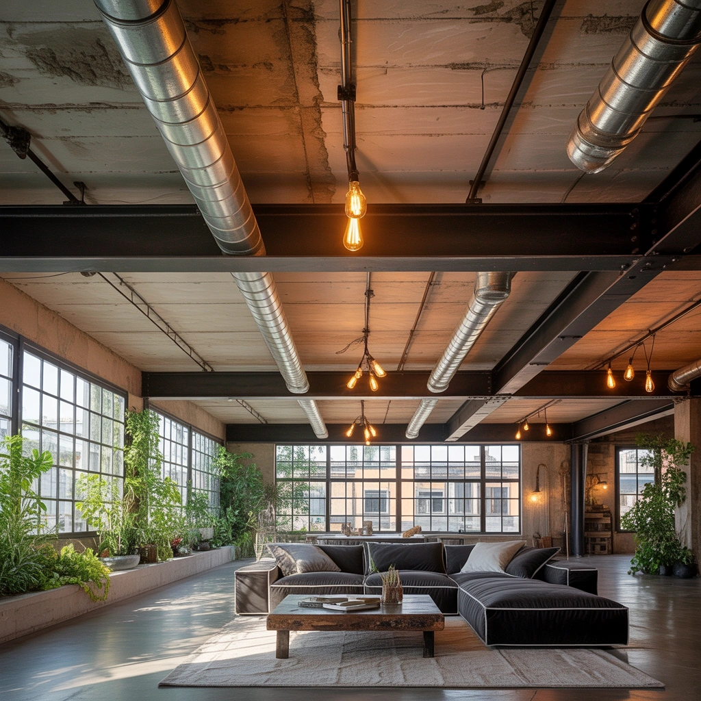 Try an Industrial Exposed Ceiling