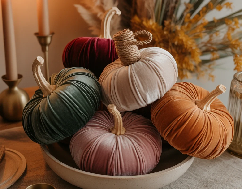 Turn Plastic Pumpkins Into Luxurious Velvet Pumpkins
