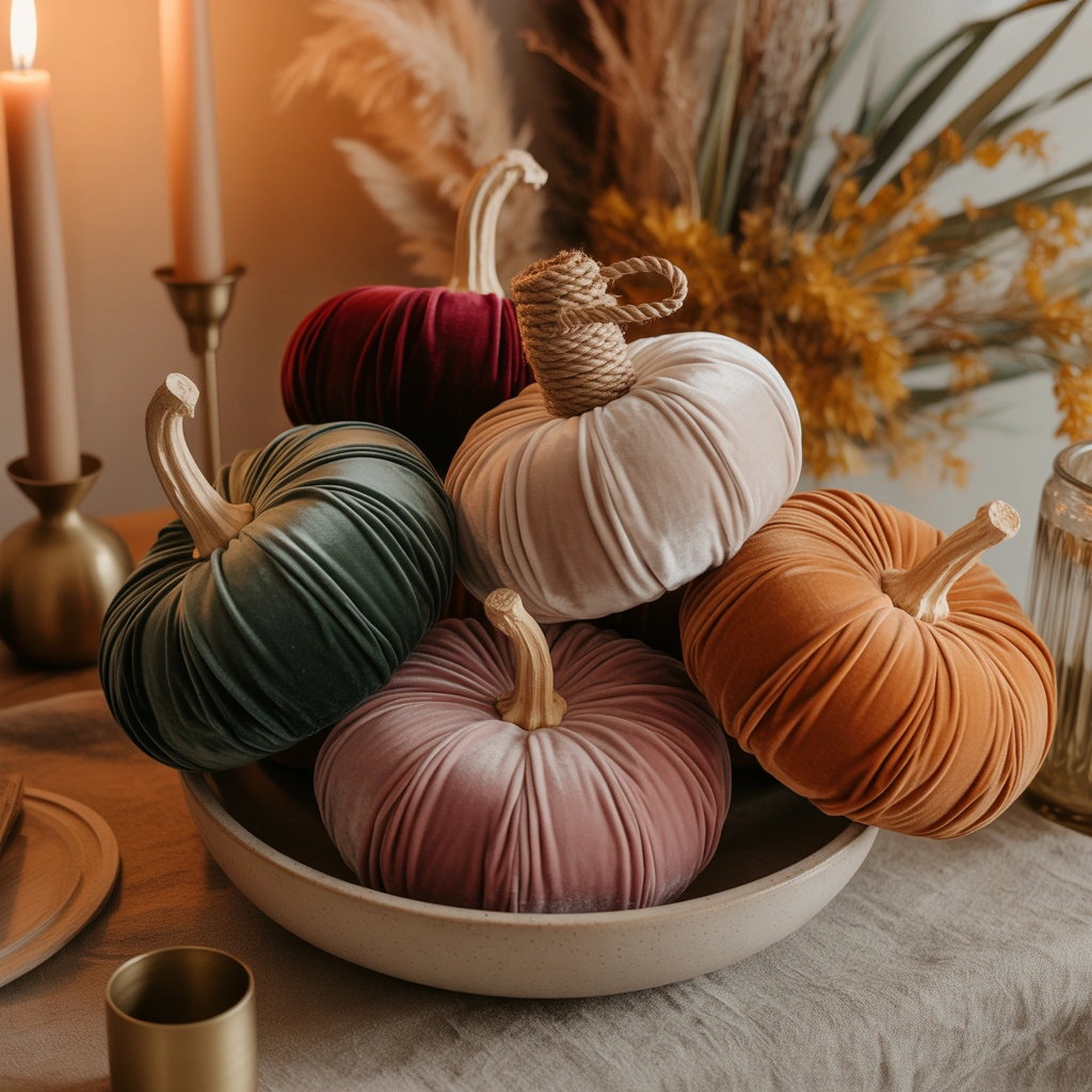 Turn Plastic Pumpkins Into Luxurious Velvet Pumpkins