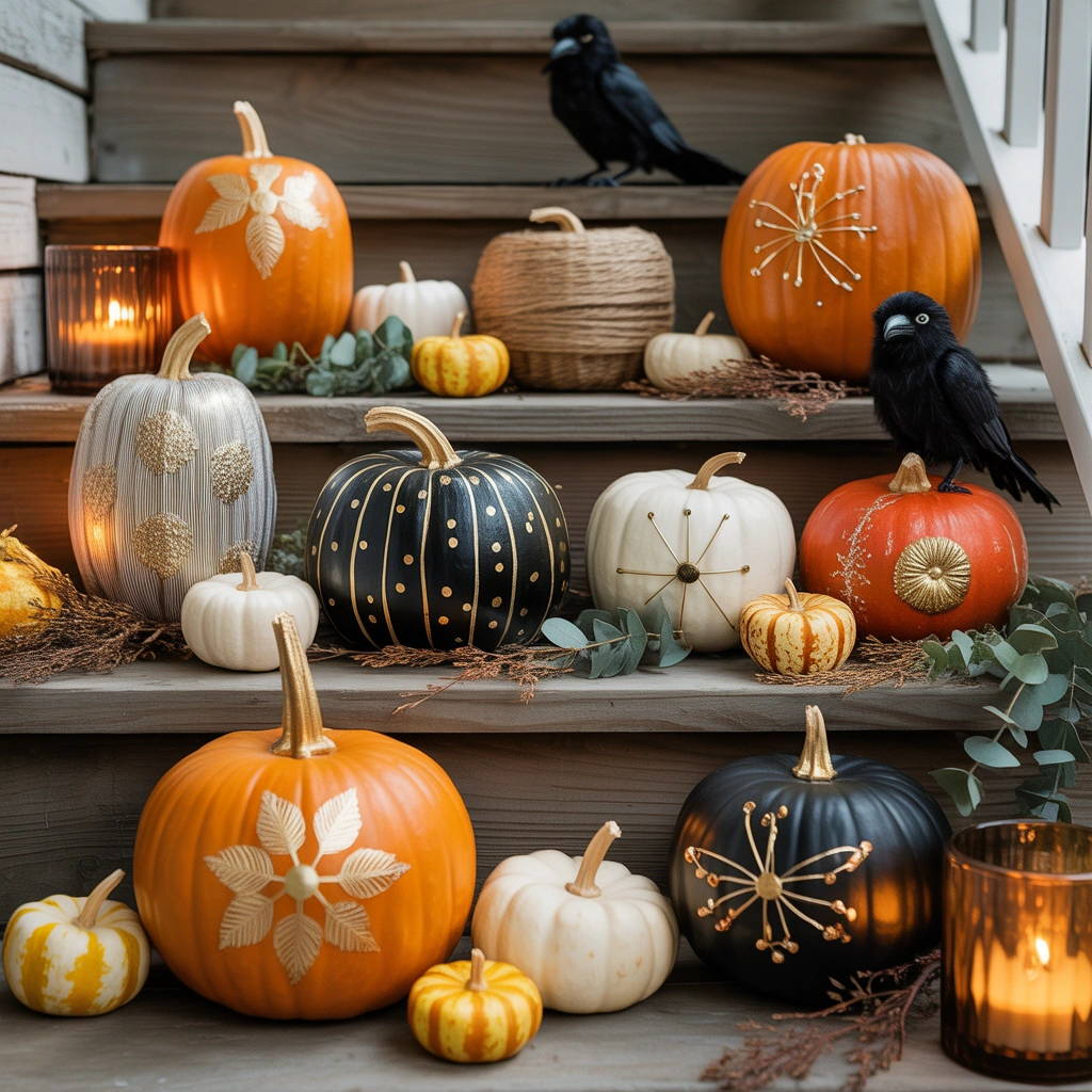 Turn Pumpkins Into a No Carve Halloween Display