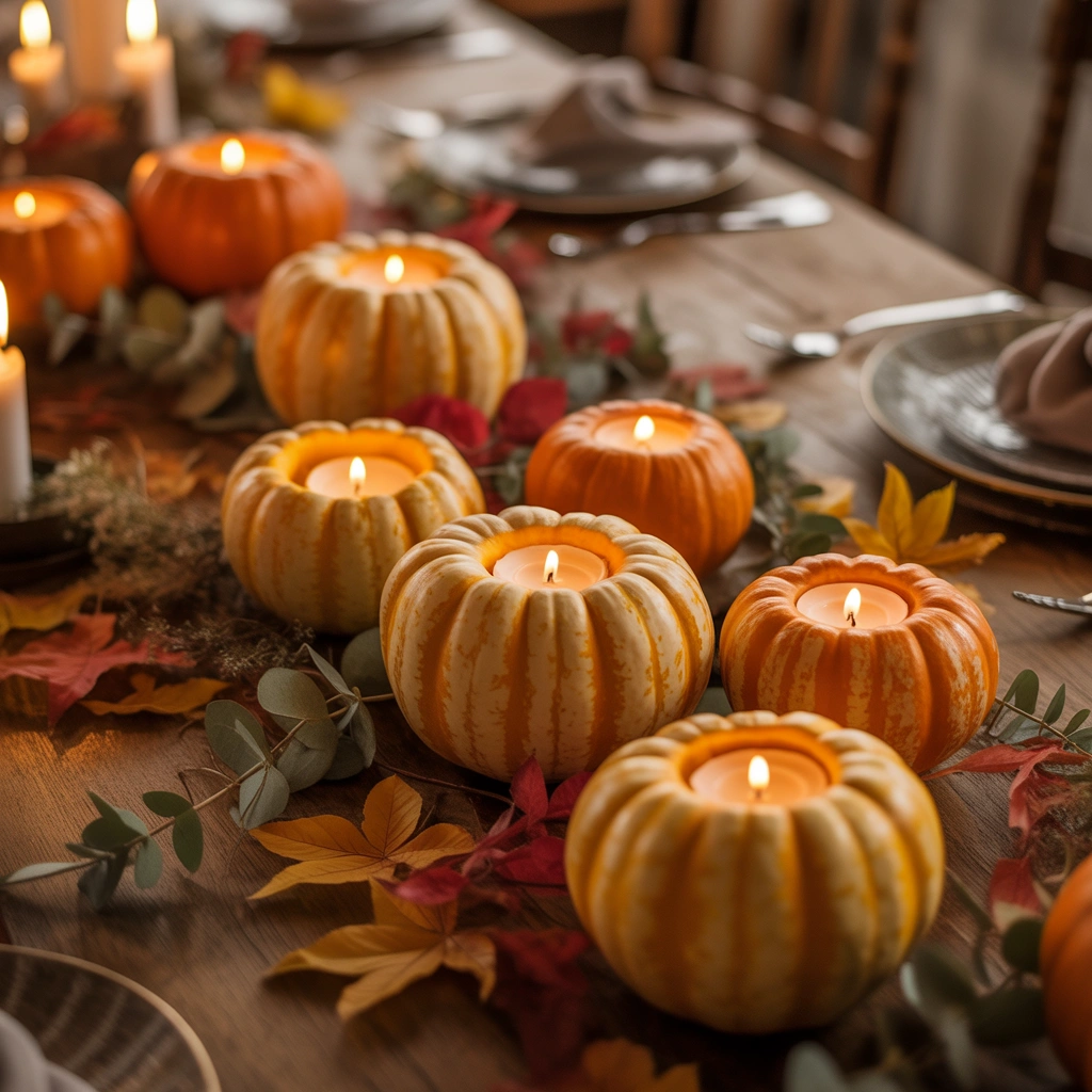Turn Small Pumpkins Into Candle Holders