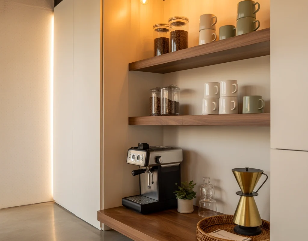 Turn an Empty Office Corner into a Cozy Coffee Nook