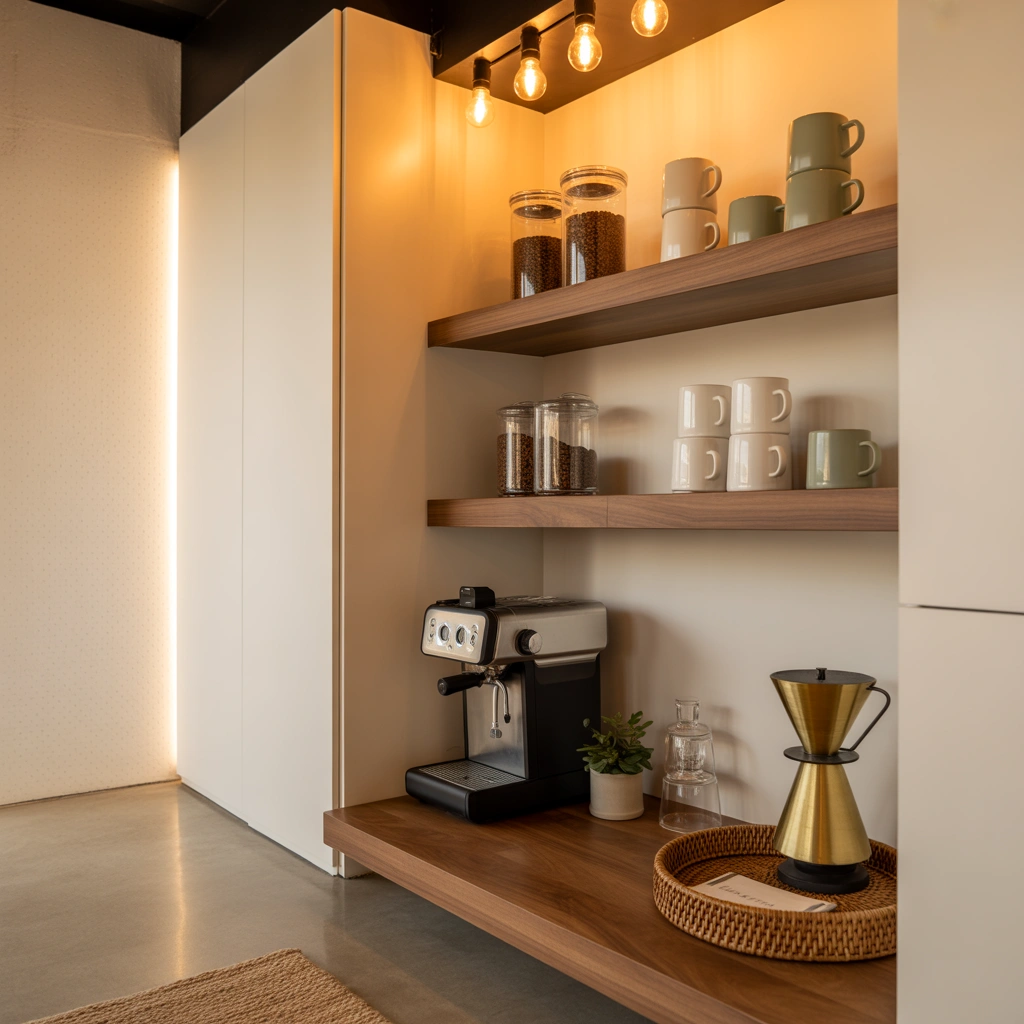 Turn an Empty Office Corner into a Cozy Coffee Nook