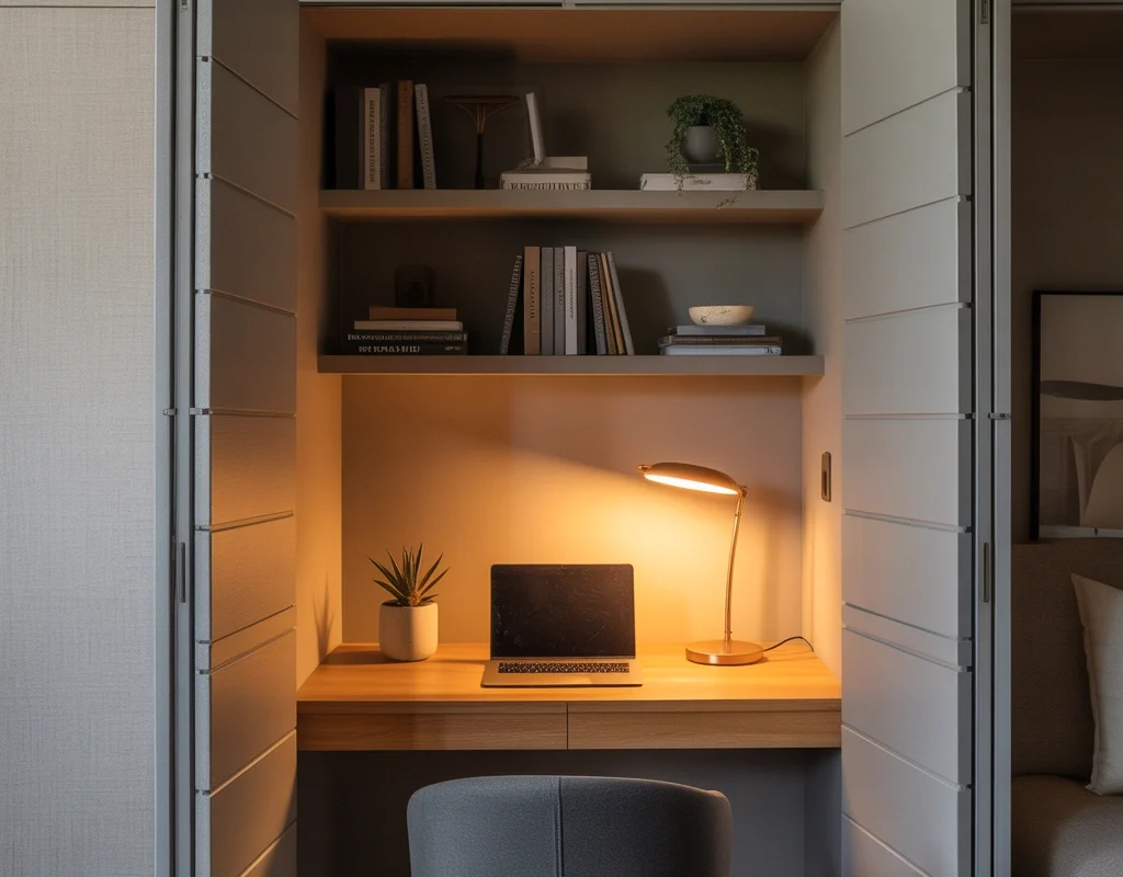 Turn an Unused Closet into a Hidden Office