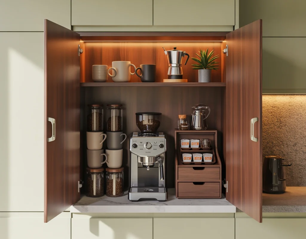 Turn an Unused Kitchen Cabinet Into a Hidden Coffee Station