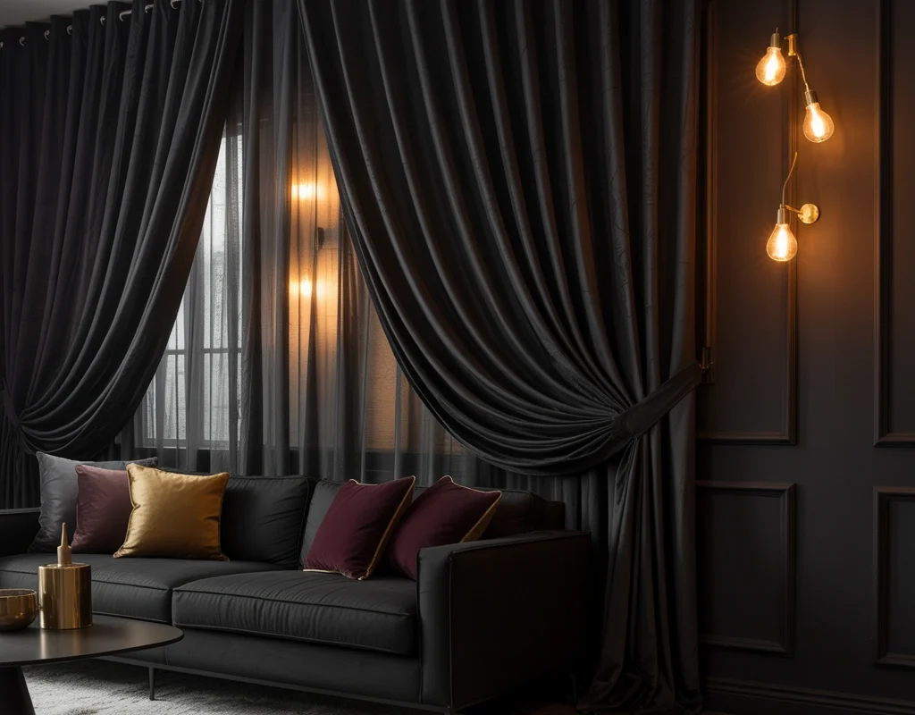 Use Black Curtains for a Cozy Atmosphere