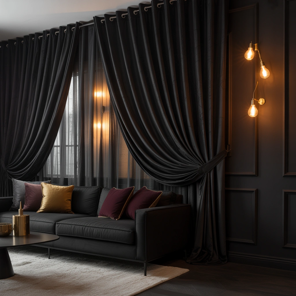 Use Black Curtains for a Cozy Atmosphere