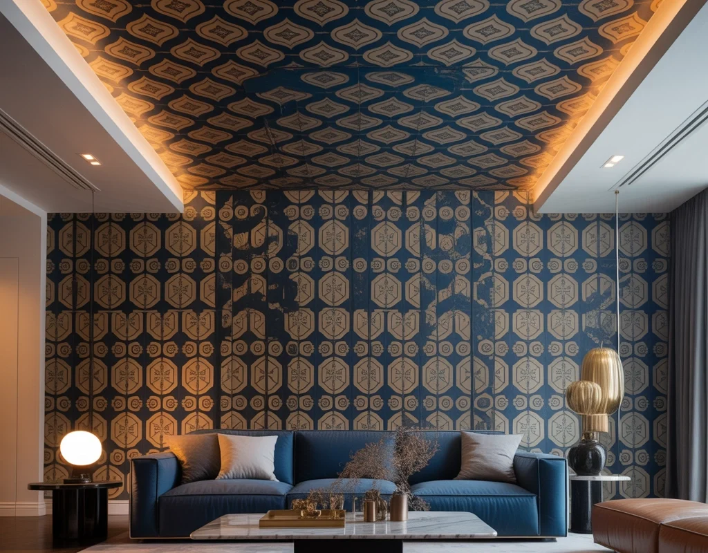 Use Ceiling Wallpaper for Unexpected Pattern