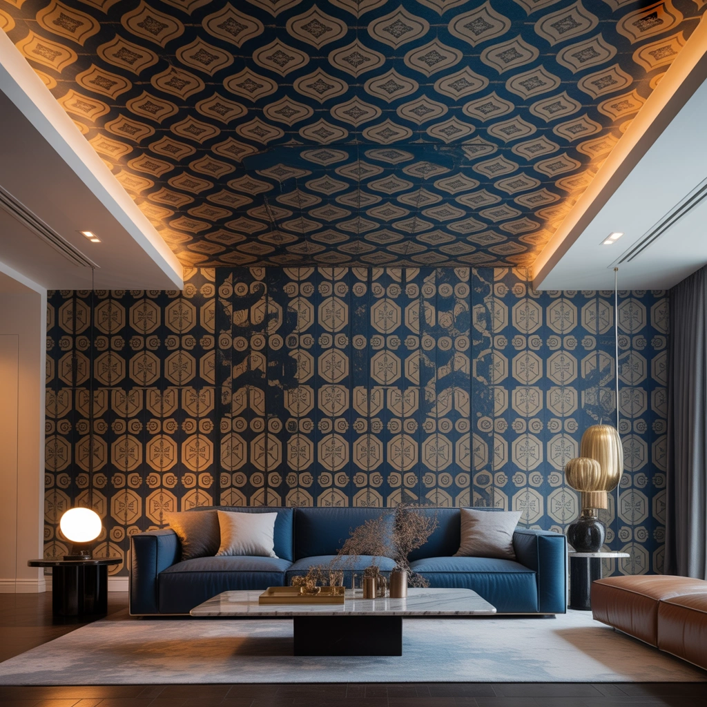 Use Ceiling Wallpaper for Unexpected Pattern