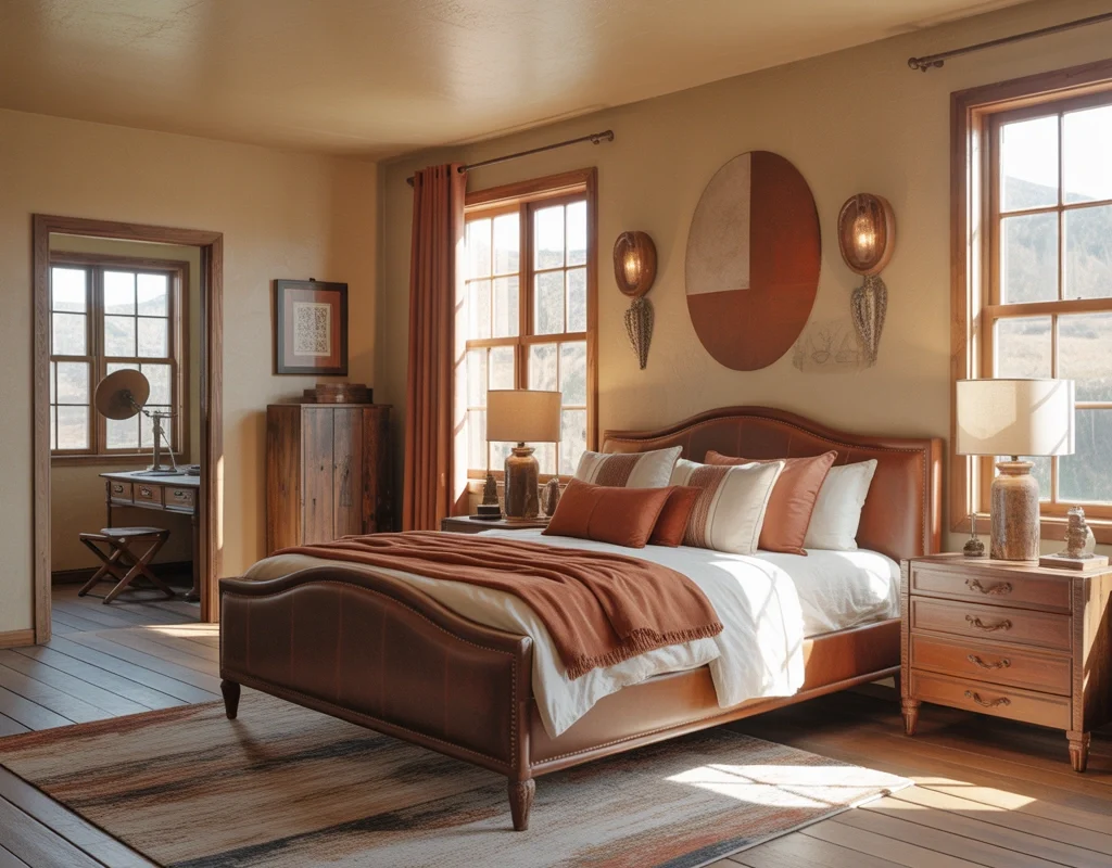 Use Earthy Colors to Build a Warm Western Bedroom Atmosphere