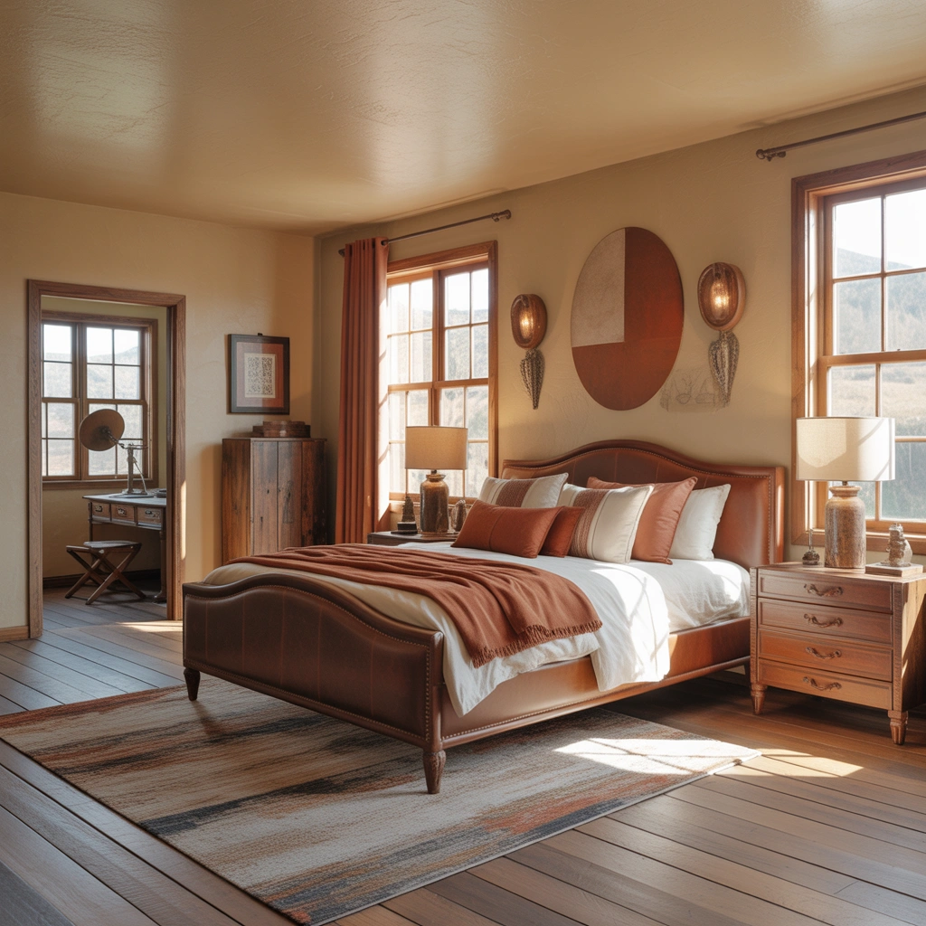 Use Earthy Colors to Build a Warm Western Bedroom Atmosphere