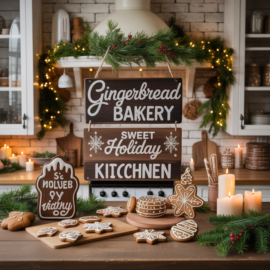 Use Gingerbread Inspired Kitchen Signs