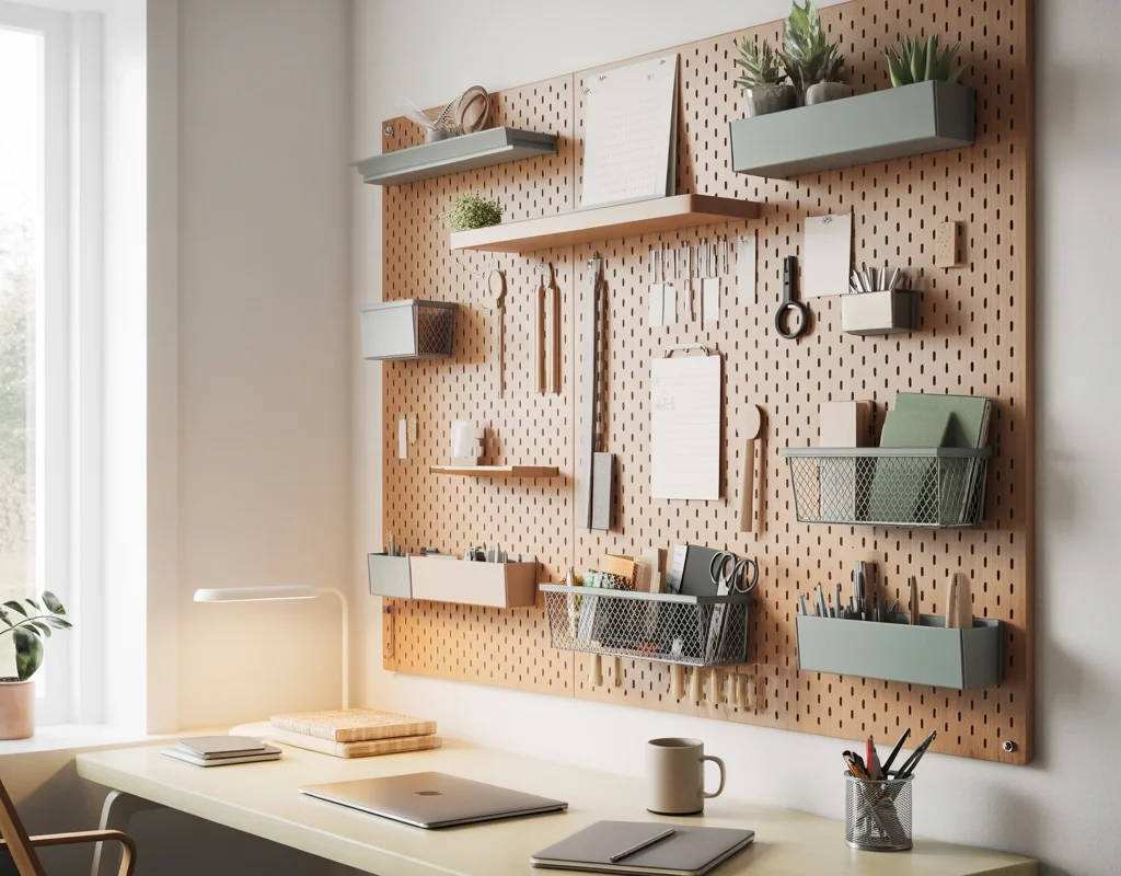 Use IKEA Pegboards for Vertical Office Organization