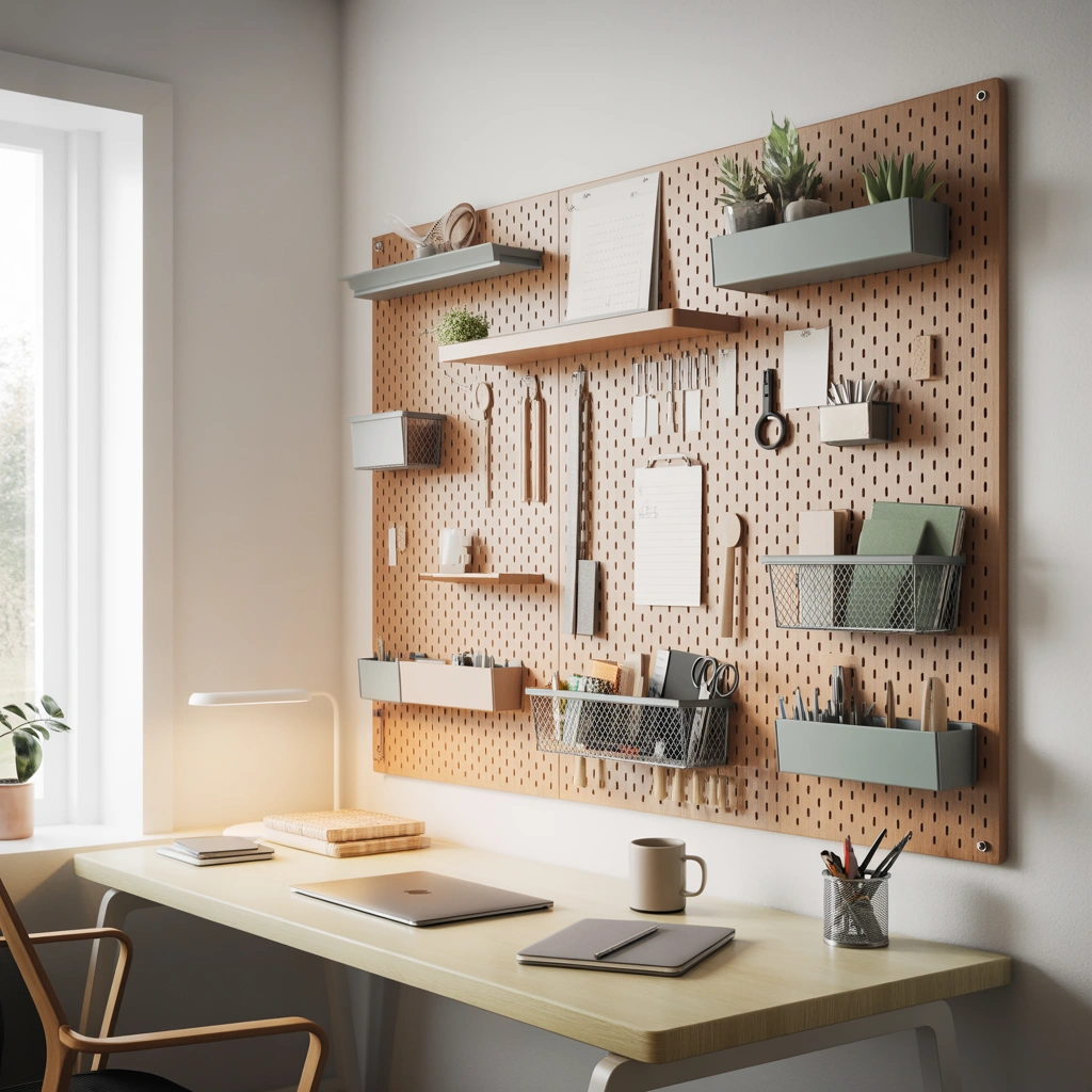 Use IKEA Pegboards for Vertical Office Organization