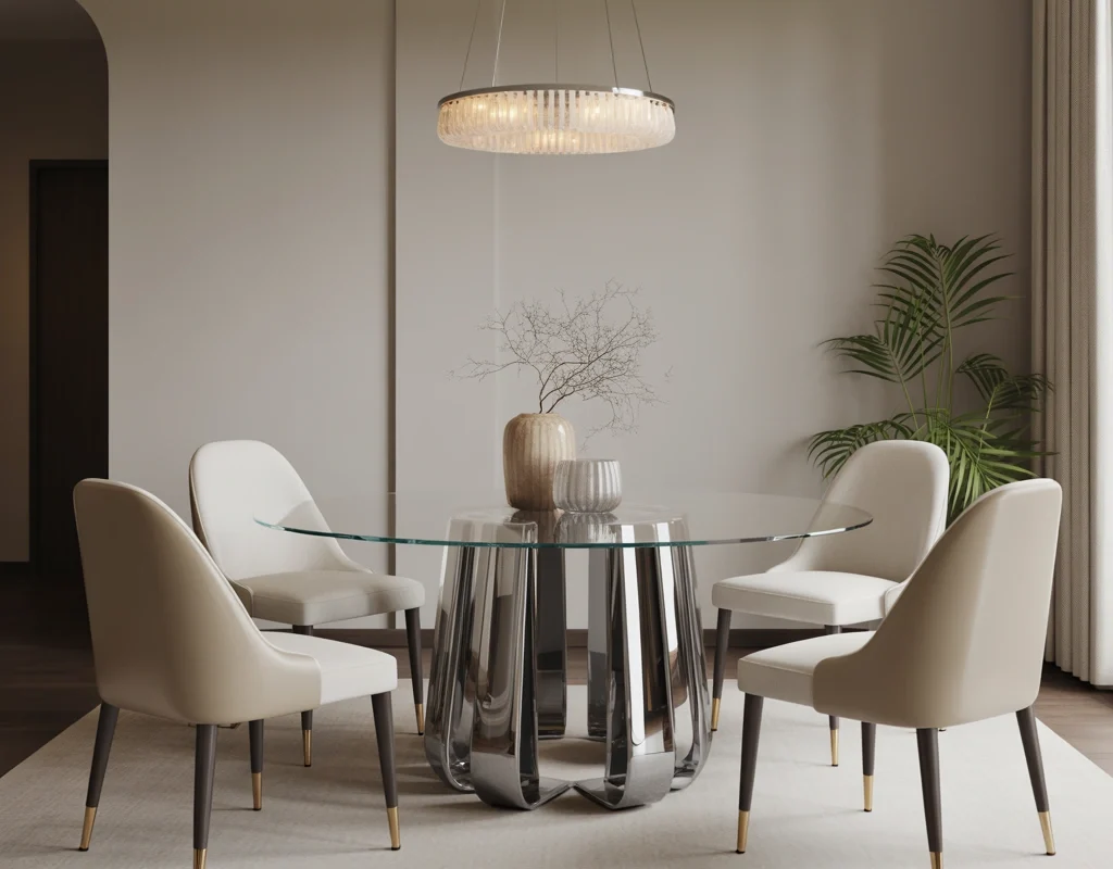 Use Mixed Metal Dining Chairs or Furniture Details