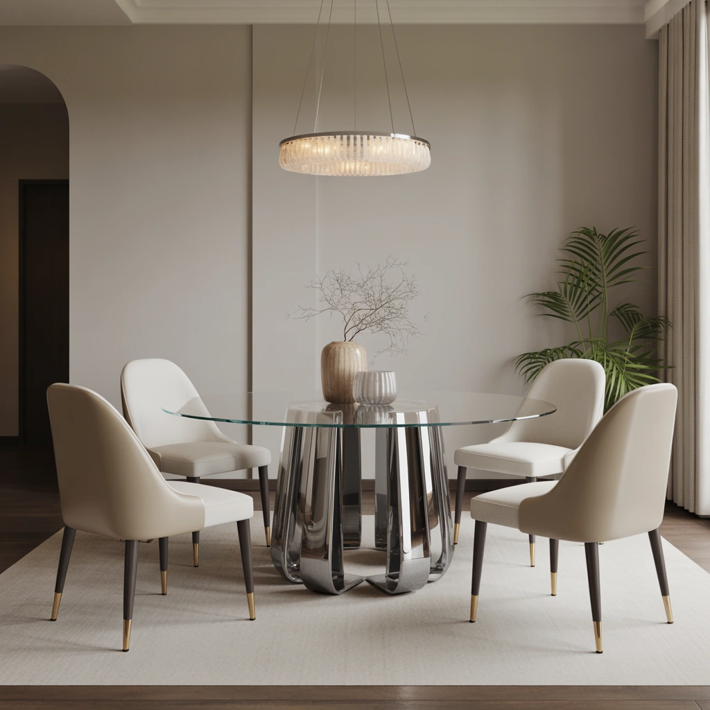 Use Mixed Metal Dining Chairs or Furniture Details