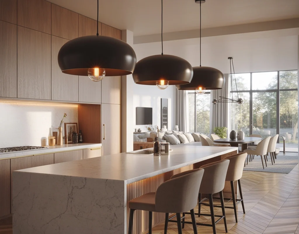 Use Pendant Lighting to Define the Kitchen Zone