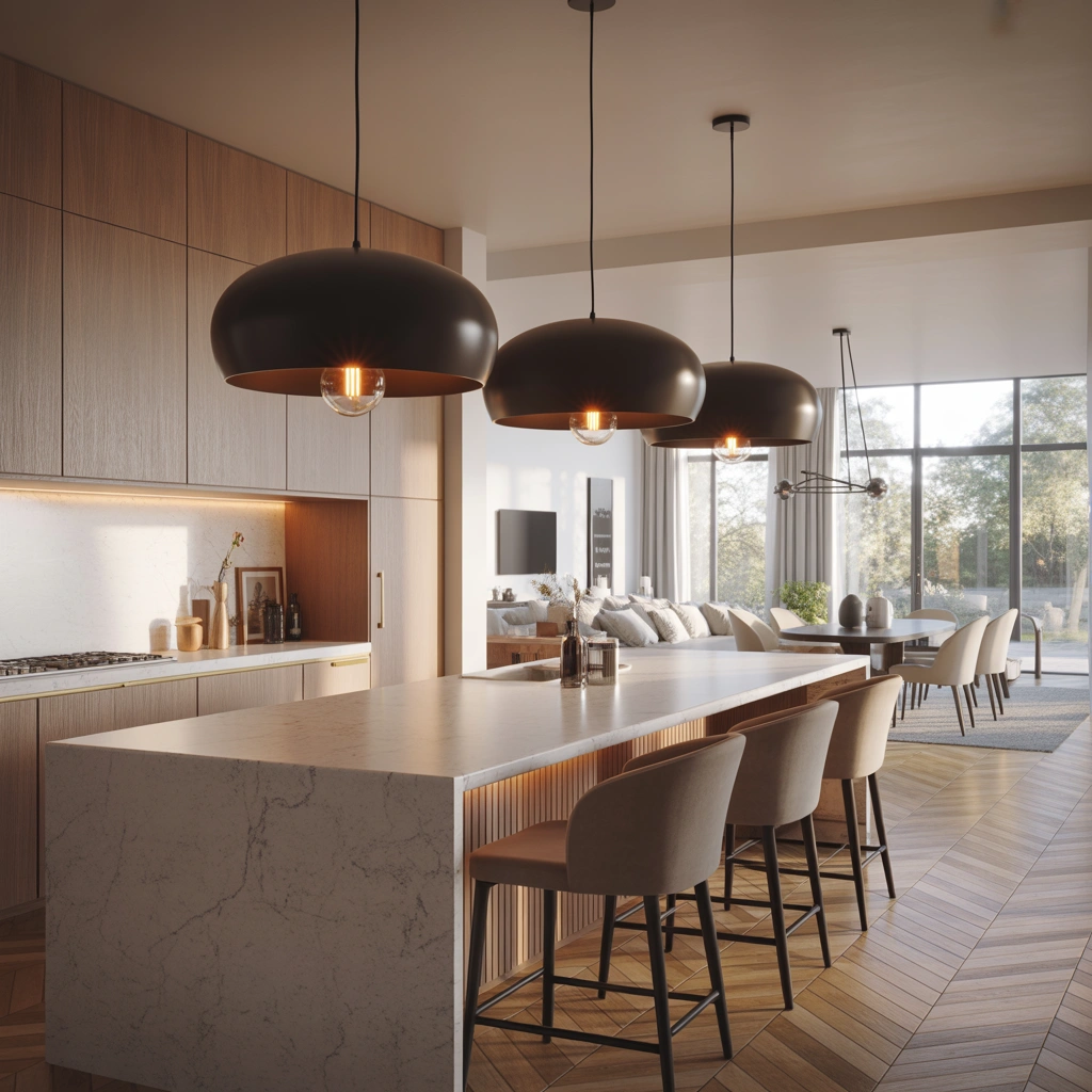 Use Pendant Lighting to Define the Kitchen Zone