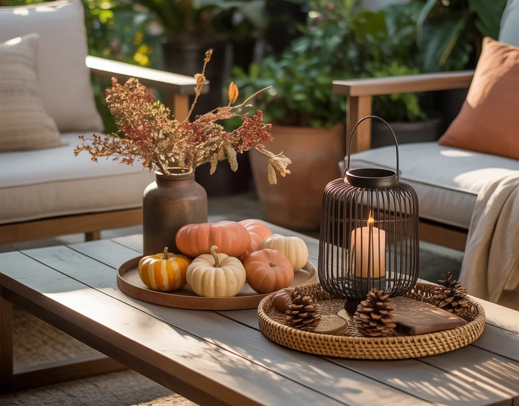 Use Seasonal Outdoor Coffee Table Decor