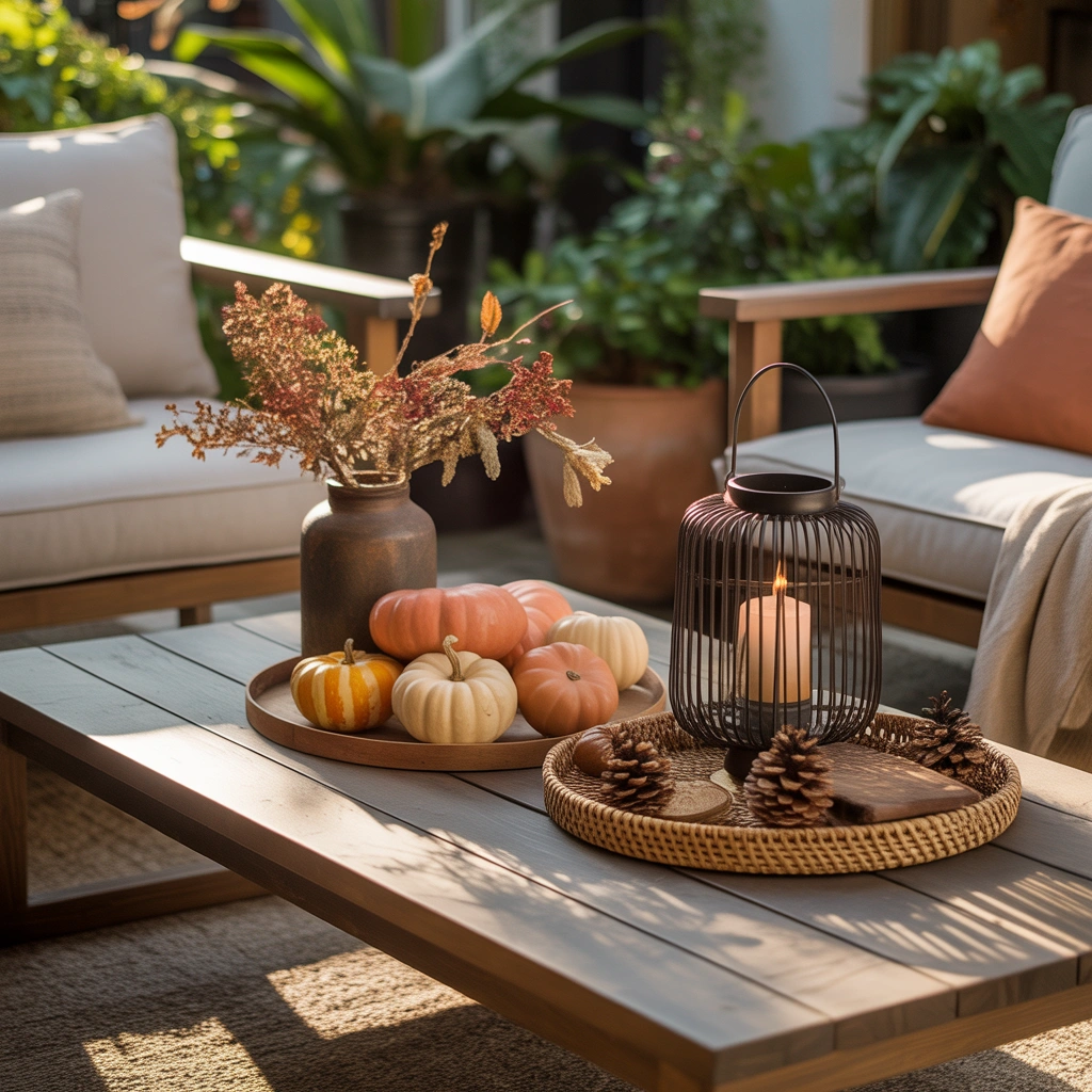 Use Seasonal Outdoor Coffee Table Decor