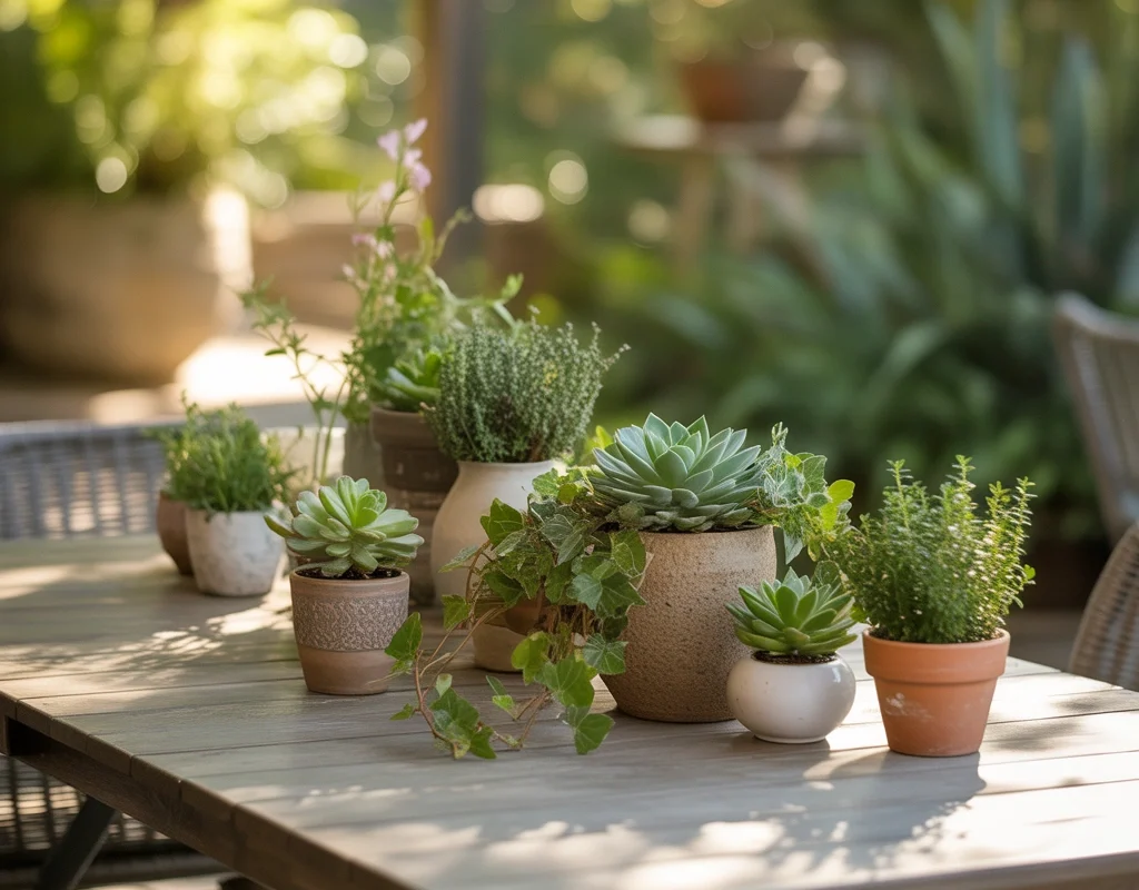 Use Small Potted Plants as Decorations