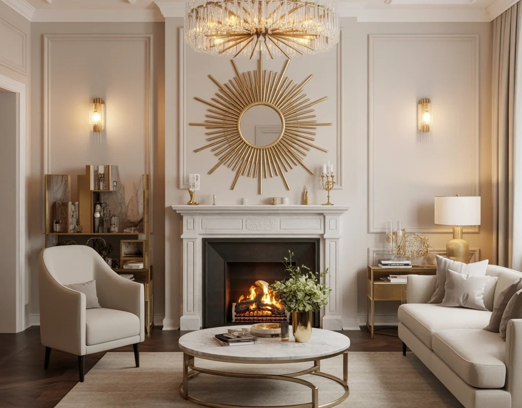 Use Sunburst Mirrors for a Touch of Glamour